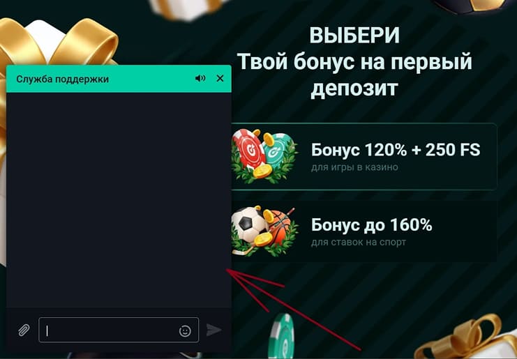 Онлайн чат для обращения в техподдержку